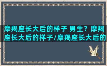 摩羯座长大后的样子 男生？摩羯座长大后的样子/摩羯座长大后的样子 男生？摩羯座长大后的样子-我的网站